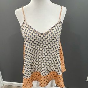 Elodie tank top Floral Peach Blue Small C10